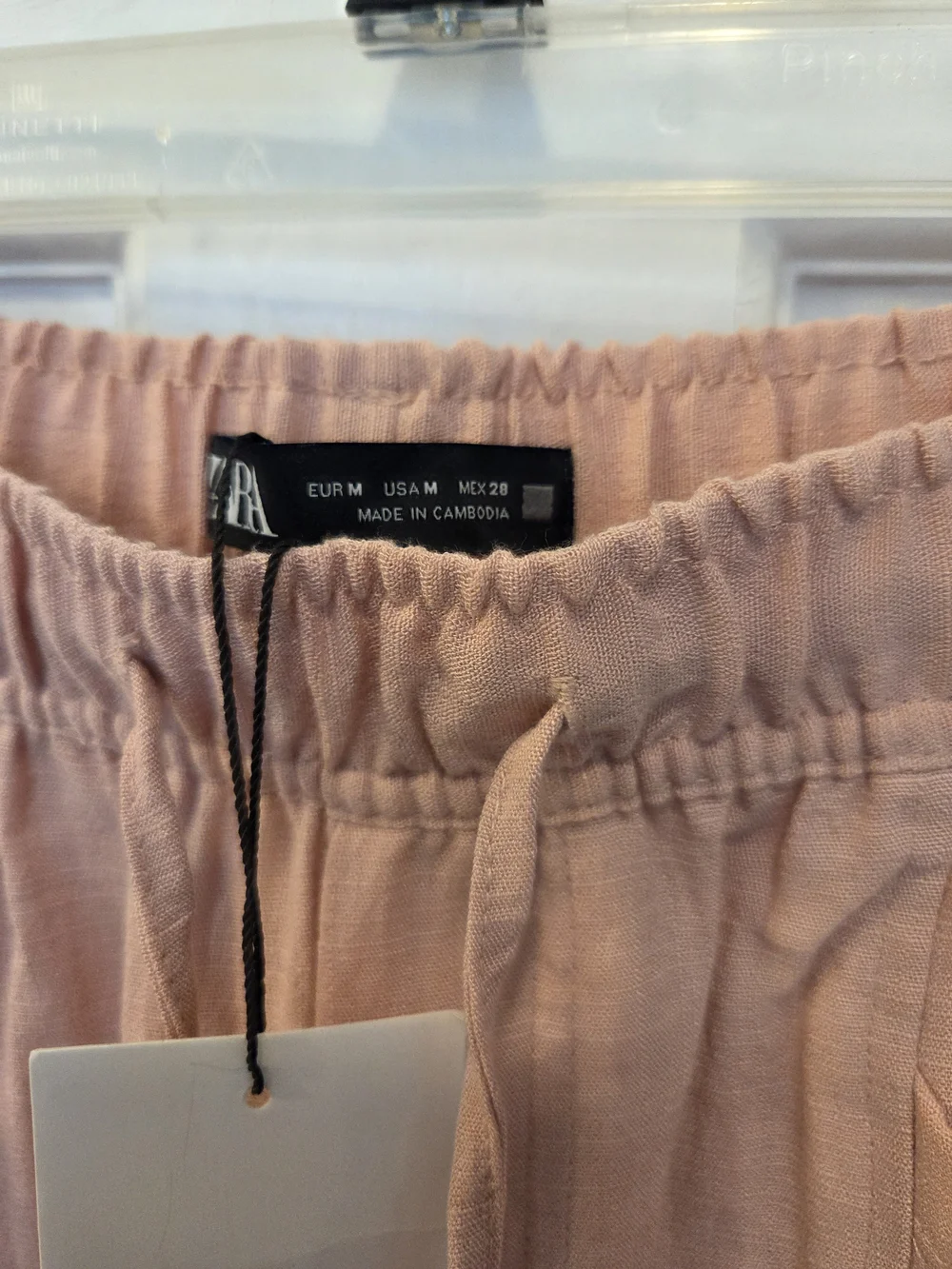 NWT Zara Pink Drawstring Pants Size Medium